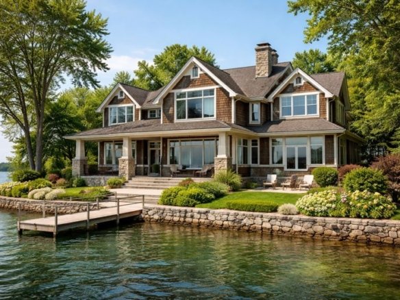 Waterfront home in Western New York with shoreline view, representing insurance and regulation considerations for sellers