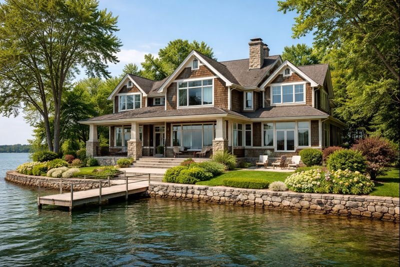 Waterfront home in Western New York with shoreline view, representing insurance and regulation considerations for sellers