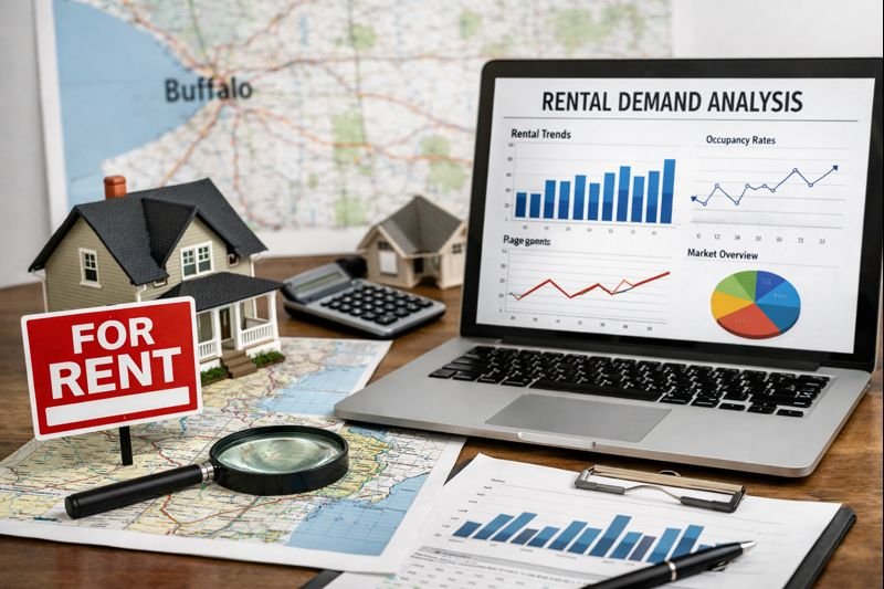 Rental demand analysis charts for an investment property in Western New York
